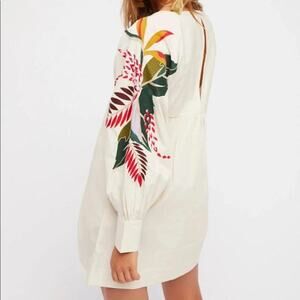 DAISY | Free People S Cream Cotton Tropical Embroidery Mini Obsessions Dress